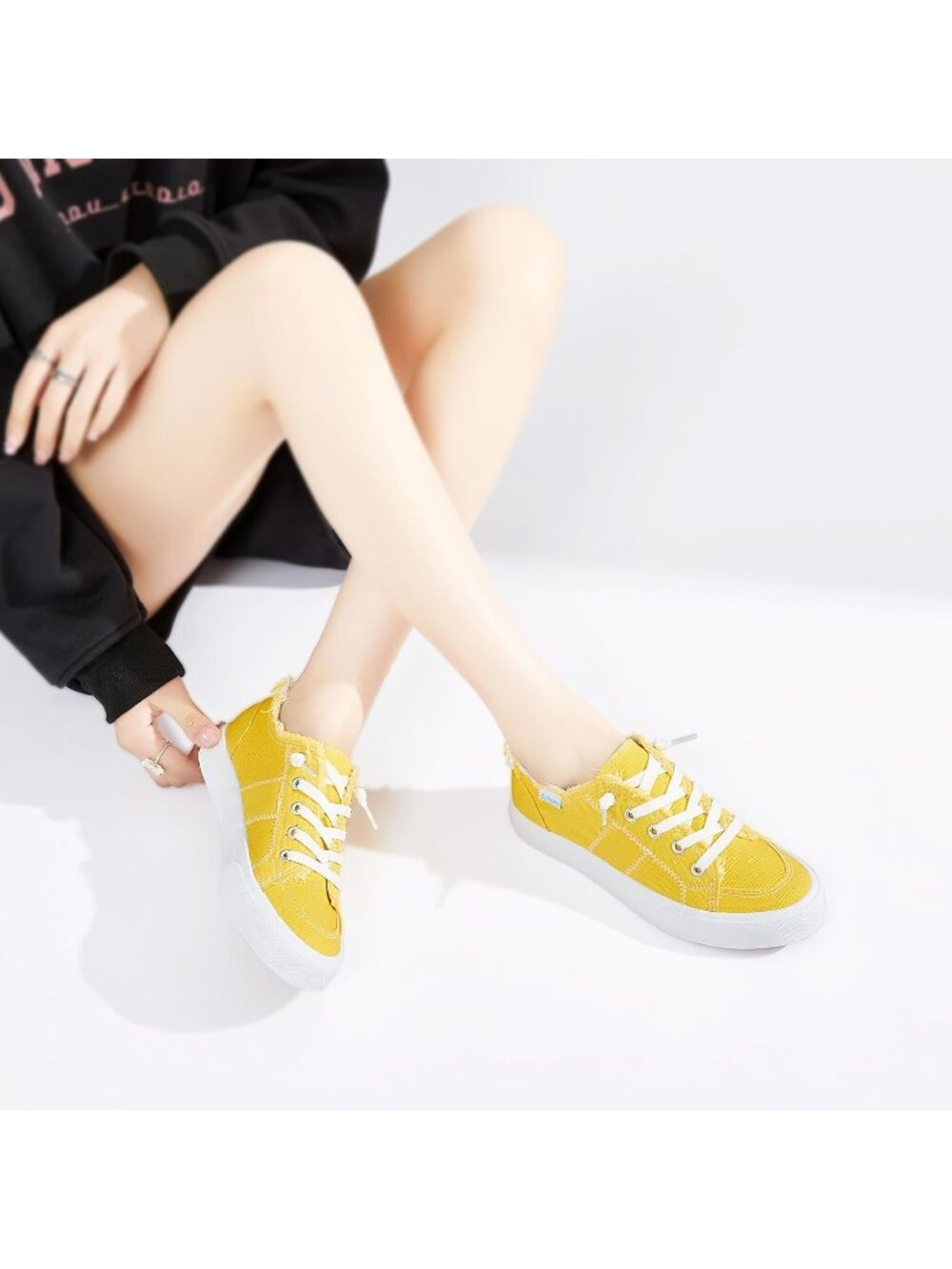 Women's Lemon Comfortable Breathable Canvas Slip on Shoes Play Fashion Sneaker - Picture 2 of 6